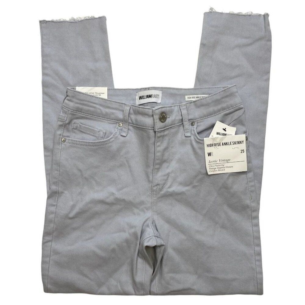William Rast Skinny Ankle Jeans  Blue Gray Sculpting Stretch‎ Crop Sz 25 NEW